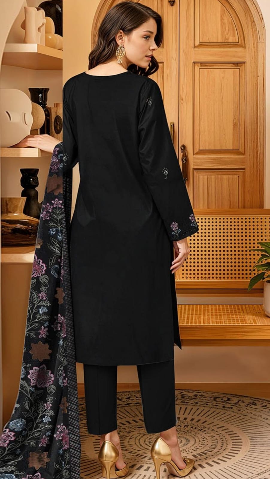 3 PIECE WINTEX PEACH EMBROIDERED