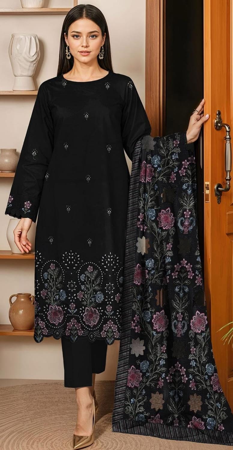 3 PIECE WINTEX PEACH EMBROIDERED