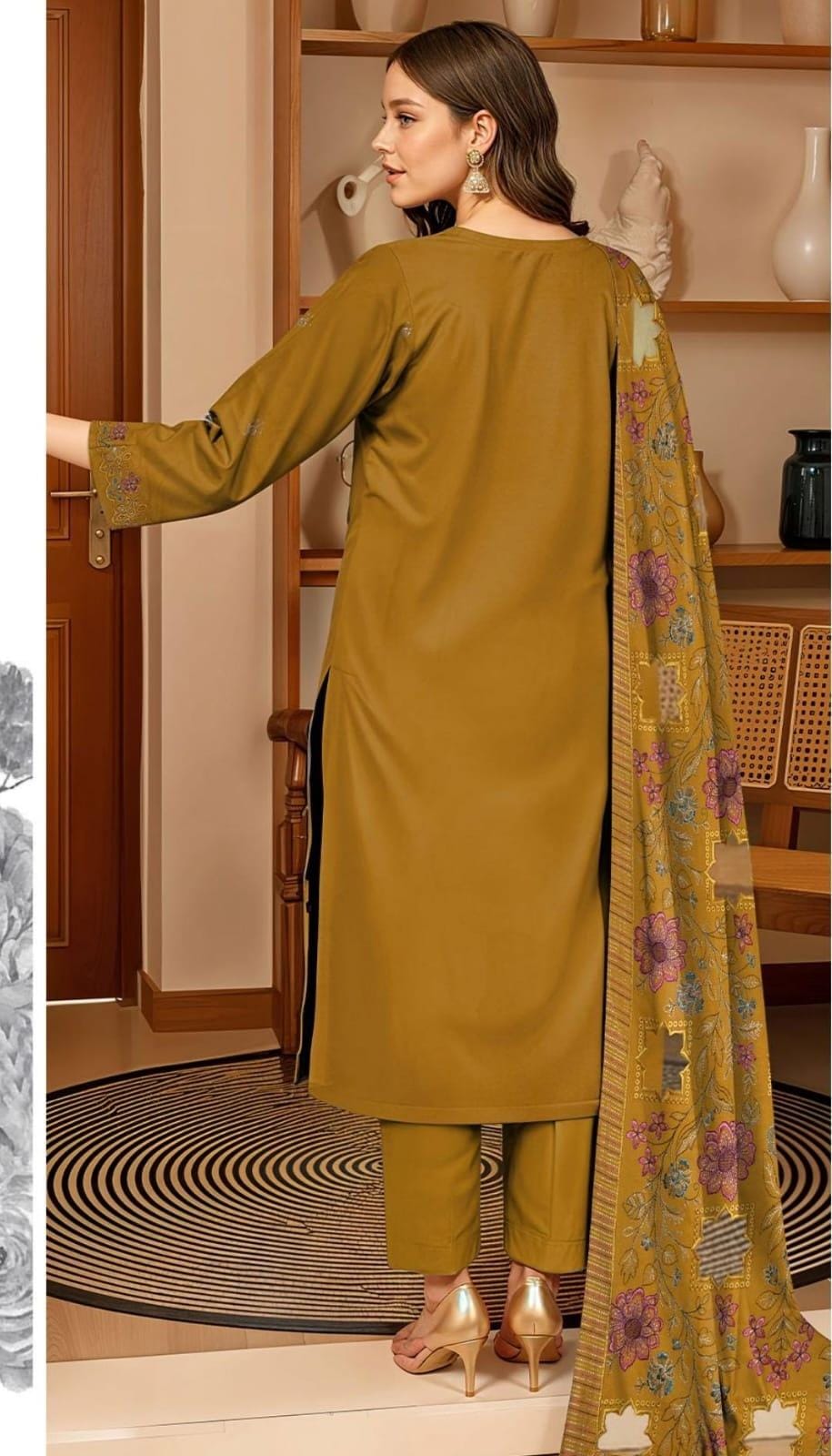 3 PIECE WINTEX PEACH EMBROIDERED